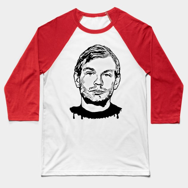 Jeffrey Dahmer Fan Art Design Baseball T-Shirt by DankFutura